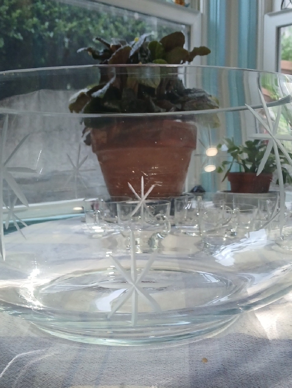 Star Dustby C G Quartzex Crystal Punch Bowl